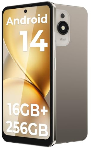 HOTWAV Note 13 Max Smartphones 6.8'' HD+ Android 14 16GB(6+10)+256GB Unlocked Mobile Phone 48MP+16MP 5160mAh Battery (Gold)