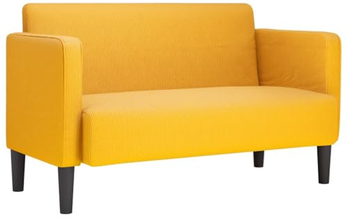 vidaXL Zweisitzer-Sofa Hellgelb 109 cm Cordstoff