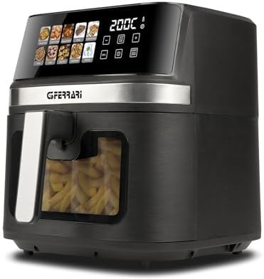 G3 Ferarri G10212 Friggisano 8L Friggitrice ad Aria 8 Litri, 1700 W, Display digitale a colori, 10 programmi, Temperatura 80-200°C, BPA/PFOA Safe, Timer 60 min, Ricettario incluso