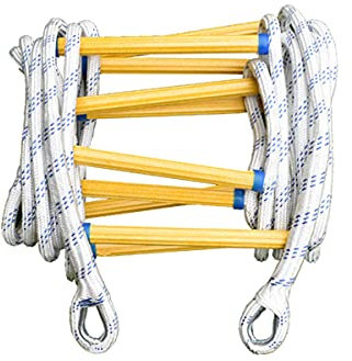 GAGULHAH Weiche Leiter, Not-Feuer-Fluchtleiter, Strickleiter, Notleiter mit Haken, Flucht aus Fenster und Balkon, wiederverwendbar, 3 m, 5 m, 8 m, 10 m, 15 m, 20 m/5 m