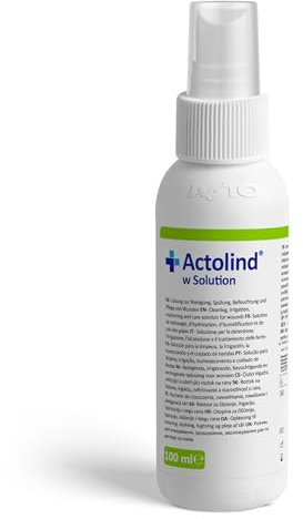 Actolind w Solution 100 ml – antiseptische Wundspüllösung. Schmerzfreie Reinigung, Spülung & Befeuchtung bei akuten, chronischen, infizierten Wunden/Verbrennungen. CE III, MPG, PHMB. PZN: 10985391