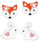 FIVE-D Kinder Ohrringe Ohrstecker Hase 925 Sterling Silber Ostern (Set Hase-Fuchs)
