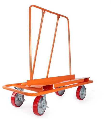 Wiltec Chariot Porte plaques sur 4 Roues – capacité Max. 1500 kg – Transport de Cloisons sèches, de Panneaux de Bois, de Placoplâtre – en Acier – Version étroite Passe Partout – Plaquisterie