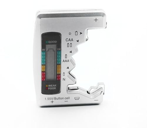 Battery Tester for All Batteries Universal Battery Checker with LCD Display Universal including D-type, AA battery, N-type, 1.5V Batteries
