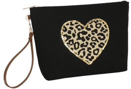 Camomilla Milano Busta Mare Donna, Pochette, Collezione Leo Heart, Misura L, Colore Nero