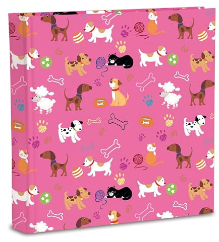Album Fotografico 31x31/40fg (80 pagine) in cartoncino intervallato da velina Copertina in Carta Stampata con rifinitura plastificata Opaca, Animali Rosa