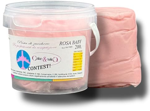 Cake&Cake Contest Pasta Di Zucchero Da Modeling Colorata Da 800Gr In Secchiello Trasparente Con Tappo A Pressione Salva Aria. Resistente, Elastica, Resistente Al Caldo E All'Umidità (Rosa Baby)