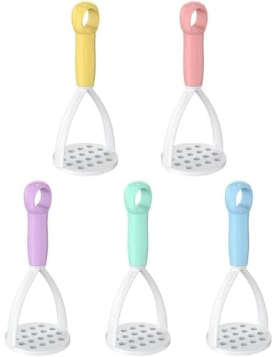 Manual Silicone Potato Masher, Manual Kitchen Tool for Non-Stick Cookware, Fruit and Vegetable Tool (Random Color 1Pc)