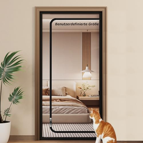 Benutzerdefinierte Größe Balkontür Schiebetür Terrassentür Insektenschutz Fliegenvorhang, Hunde-Katzen-Gittertür mit Reißverschluss, Haustiere Bildschirm Tür