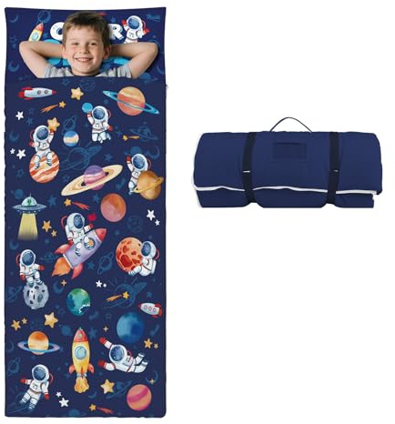 decalsweet Schlafsack Kinder, Weich Kinderschlafsack 150×60cm | Doppelter Reißverschluss,Faltbare Schlafsack mit Kissen Abnehmbar,Leicht Reinigen,Outdoor Indoor Camping,für Mädchen Jungen