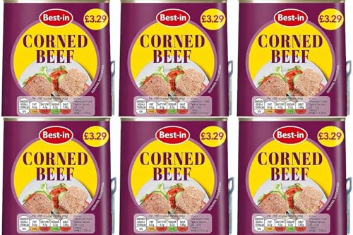 Sixsigma Foods Corned Beef (340g x 6 Tins) - Perfect For Sandwiches, Meals & Storage Ready To Eat Tinned Beef, Long Shelf Life, Canned Meat For Hot Dishes or Cold Platters | Ready To Eat, Long Shelf Life, Perfect For Sandwiches & Meals, For Hot Dishes or Cold Platters, Storage Ready