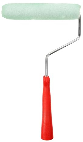 NOLITOY Kleiner Farbroller mit Wollstruktur Präziser Wandroller Pinsel für Wand Heimdekor Geeignet für Raufasertapeten und Feine Lackierarbeiten Inklusive Halterung