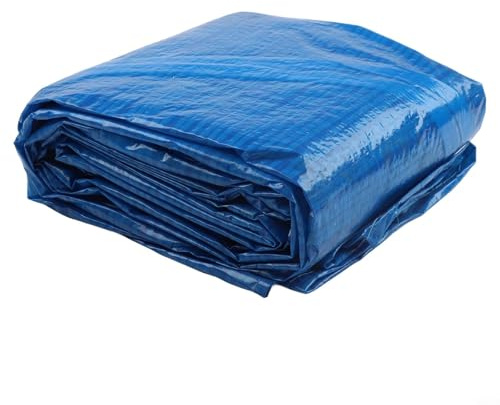 Jotekonoby Rechteckige Poolabdeckung für Schwimmbäder, strapazierfähiges 240 g/m² PE mit UV-Schutz und Wärmespeicherung, wetterfeste Winterabdeckung mit Ösen für (Blau, 262 x 175 cm)