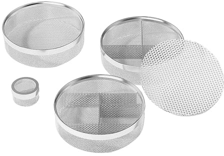 Harilla 4er-Set stapelbare Uhrenreinigungskörbe, tragbare Aufbewahrungsschalen mit Netzdeckel für kleine Steine, ideal für Uhrmacher und Uhrenreparaturen