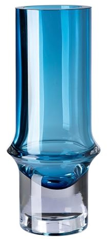 Fink Glasvase schmal 32 cm hoch Ø 13,5 cm blau - zylindrische Blumenvase aus Glas für Schnittblumen & Trockenblumen oder als dekoratives Wohnaccessoire