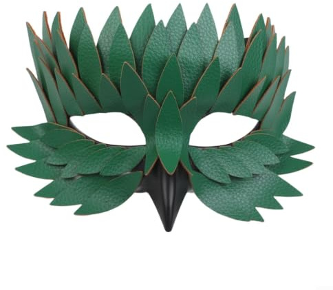 Drawup Maschera integrale con piume, becco di uccello, per Halloween, feste in maschera e celebrazioni