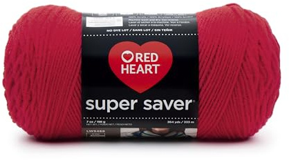 Red Heart Super Saver Yarn-Hot Red, Acrylic, 11.67 x 27.4 x 11.67 cm