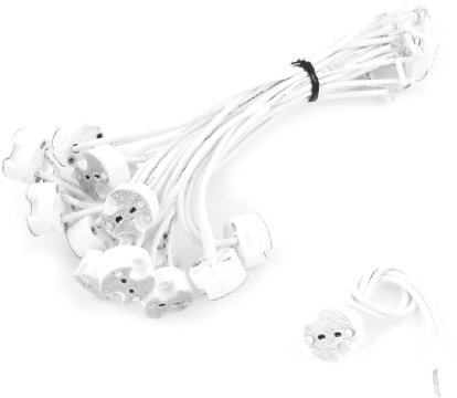 sourcing map Douille GU5,3 Base céramique porte-lampe LED MR16 blanc 15pcs