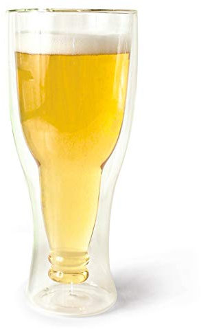 Hop Side / Upside Down Pint Beer Glass With Novelty Design - Keeps Drinks Cold / Insulated / Chilled