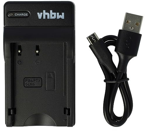 vhbw Ladegerät kompatibel mit Pentax K-R, K-S2, K-S1, KS1 Kamera Camcorder/Akku - Ladeschale, Ladestandsanzeige