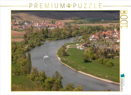 CALVENDO Puzzle Mainfahre Fahr von Oben mit Fahrgastschiff | 1000 Teile Lege-Größe 64 x 48 cm Foto-Puzzle für glückliche Stunden