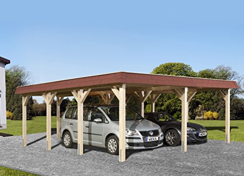 Weka Leimholz-Flachdach-Doppelcarport 615 Gr. 1