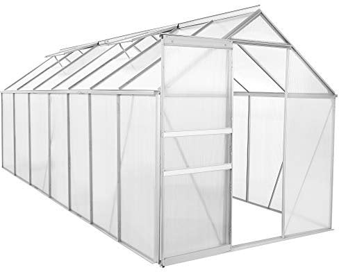 Zelsius Aluminium Gewächshaus für den Garten | 430 x 190 cm | 6 mm Platten | Vielseitig nutzbar als Treibhaus, Tomatenhaus, Frühbeet und Pflanzenhaus