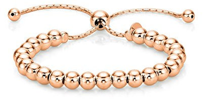 Diamond Treats Bracelet Boule en Or Rose pour Femme et Jeune Fille, Bracelet Femme Or Rose, Bracelet Boules d'un Design Italien avec des Billes de 5 mm, Bijoux Femme Or Rose avec Ecrin Cadeau