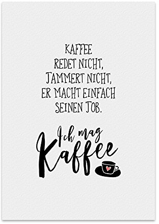 TypeStoff Kunstdruck, Poster mit Spruch – ICH MAG KAFFEE – Typografie-Bild auf hochwertigem Karton - Plakat, Druck, Print, Wandbild - KD-00253-M