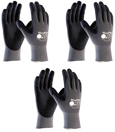 ATG MaxiFlex 34-874/XXL Ultimate - Nylon, Micro-Foam Nitrile Grip Gloves - Black/Gray - XX-Large - 3 Pair Per Pack