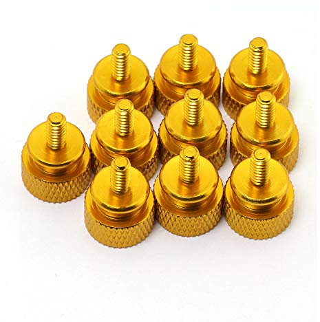 Pro Bamboo Kitchen Rändelschrauben für Desktop-Computer, PC-Gehäuse, M3.5, werkzeuglose Anpassung, bunte Aluminiumlegierung, gerändelte Rändelschraube, 6-32 x 6 mm, 10 Stück