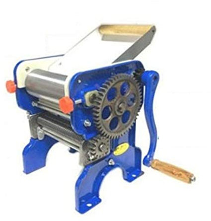 ChengBeautiful Nudelmaschine Pasta Nudelmaschine Manuell Einstellbar Fräsers Breite 2mm / 4 Mm Abnehmbare Kurbel Nudelmaschine (Color : Blue, Size : 44X27X28CM)