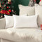 MIULEE 2er Set Wasserdicht Kissenbezug Outdoor Sofakissen Weihnachten Dekokissen Modern Kissenbezüge Dekorativ Kissenhülle Deko aus Polyster Leinen-Optik für Garten Sofa Wohnzimmer Bett 30x50 cm Weiß