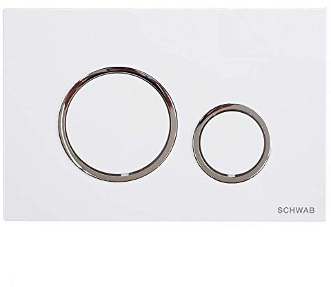 Schwab - placca di comando doppio tasto vela duo bianca con anelli cromo, per cassette wc 199 schwab