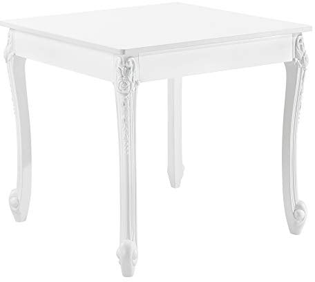 [en.casa] Esstisch für 2 Personen Küchentisch im Landhausstil Weiß Esszimmertisch Tisch Esszimmer MDF 76x80x80cm