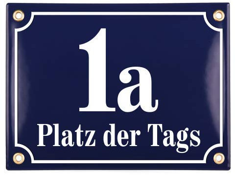 Placas de Dirección – Ceramica Numeros Casa Exterior Personalizada – 20x15 cm - Azul