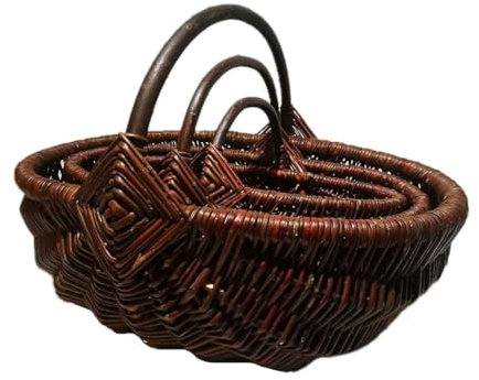 Lovinbirds Gartenkorb Holz Weide in 3 Größen Wählbar (Weidenholz, Mittelgroß 47 cm)