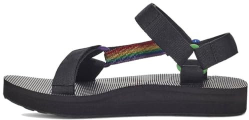 Teva Herren Mid Universal Pride Plattform, schwarz/Regenbogen, 44.5 EU