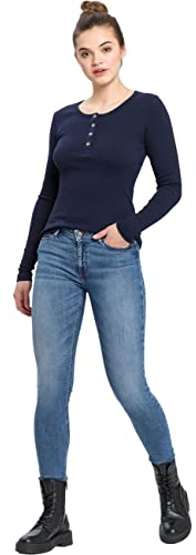 Cross Jeans Damen Jeans Alan - Skinny Fit - Blau - Sky Blue Used W25-W34 Stretch Baumwolle, Größe:27W / 30L, Farbvariante:Sky Blue Used 201