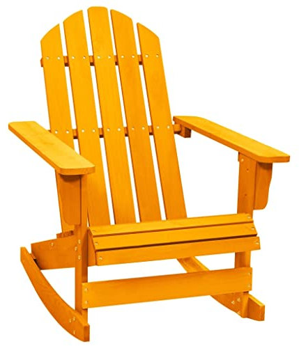 vidaXL Tannenholz Massiv Adirondack Schaukelstuhl Deckchair Schaukelsessel Relaxstuhl Gartensessel Stuhl Sessel Relaxsessel Holzstuhl Gartenstuhl Orange