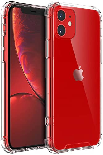 elexal iPhone 11 Phone Case, iPhone 11 Silicone Clear Phone Case [Military Drop Protection] [Anti-Yellow] [Hard Back] [Soft TPU Edges] [Anti-Scratch] iPhone 11 Shockproof Bumpers Transparent Case
