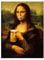 Mona Lisa Druck auf Leinwand moderne abstrakte Frau Wanddekoration Mona Lisa Porträt mit Bierbart Poster lustiges Wohnzimmer Dekoration Bild ungerahmt,40×60cm