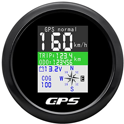 85mm Boot Geschwindigkeitsmesser GPS Tacho Digitale Geschwindigkeitsmessgerät Kilometerzähler WasserdichterTachometer Messgerät für Auto Boot Yacht