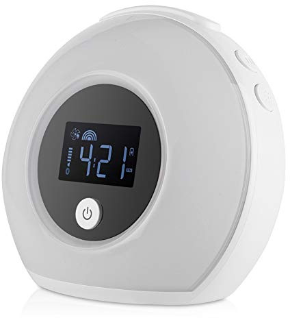 Bunte Digitaluhr mit Bluetooth-Lautsprecher, Weckwecker mit 3 Einstellungen für Natürliche Klänge, Tischlampe mit Nachtmodus mit LCD-Bildschirm, Geeignet für Schlafzimmer/Büro