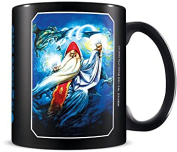 Dungeons and Dragons Mug (Wizard Design) 11oz Ceramic Black Mug, Coffee Mug & Dungeon and Dragons Gifts - Official Dungeon & Dragons Merchandise