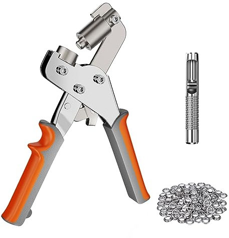 ösenzange für Planen,ösenzange Set,Tragbare Lochzange mit 500 Sets ösen Scheiben ø 10mm,Lochzange mit ösen für Planen, Stoff, Papier, Pvc, Leder, Awningsund Sonnensegeln