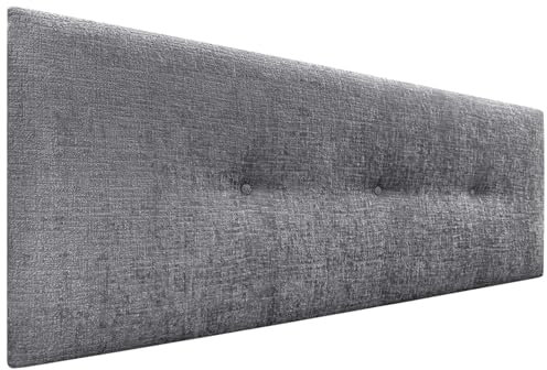 DHOME Kopfteil Natürliche Wolle Finish mit Knöpfen gepolstert Kopfteil Bett Schlafzimmer gepolstert Bettwäsche Winter Luxury (Graue Wolle, 145x50cm (135/140))