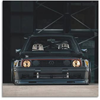 Sportwagen-Poster für VW Golf GTi MK2 Rennauto, dekoratives Gemälde, Leinwand, Wand- und Kunstbild, Familien-Schlafzimmer, Dekoration, 40 x 40 cm