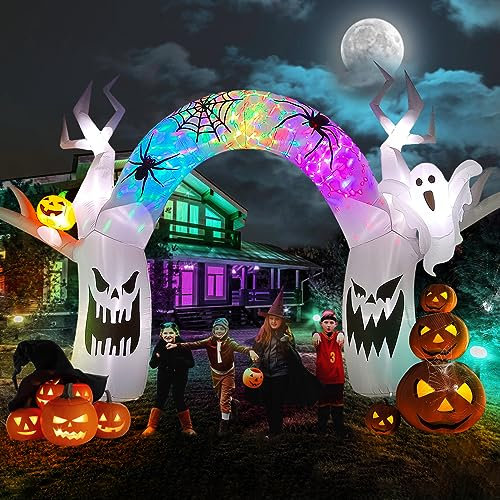 EBANKU 17 FT Halloween Arbre Gonflable avec Citrouille Fantôme, Arche Hantée Gonflable avec LED Intégrées Gonflables pour Halloween Fête Extérieure Cour Pelouse Jardin Décor