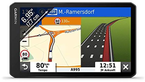 Garmin [renewed] dēzl LGV700 MT-S – LKW-Navi mit 6,95“ (17,7 cm) Touchdisplay & vorinstallierten 3D-EU-Navigationskarten, fahrzeugspezifisches Routing, Warnhinweise, Parkplatz-Finder [Generalüberholt]